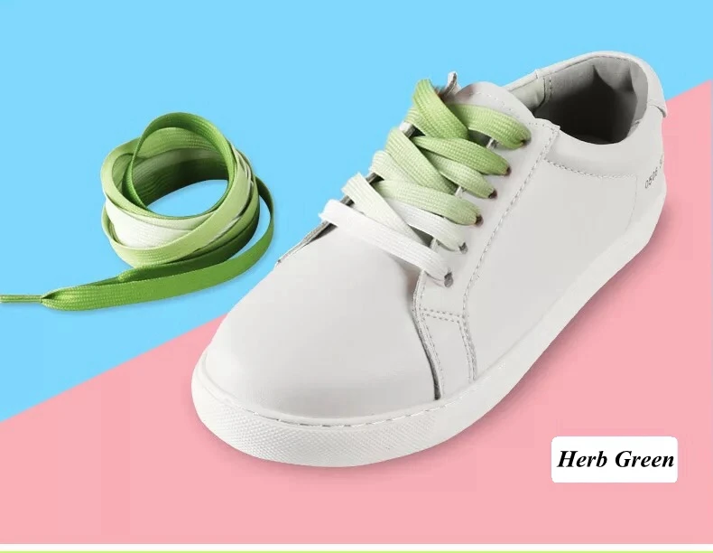 Gradient Shoelaces For Sneakers, Colorful Flat Shoe Laces For Casual Canvas Shoes, Sports Shoes, Trainers & Streetwear herb Green 120cm