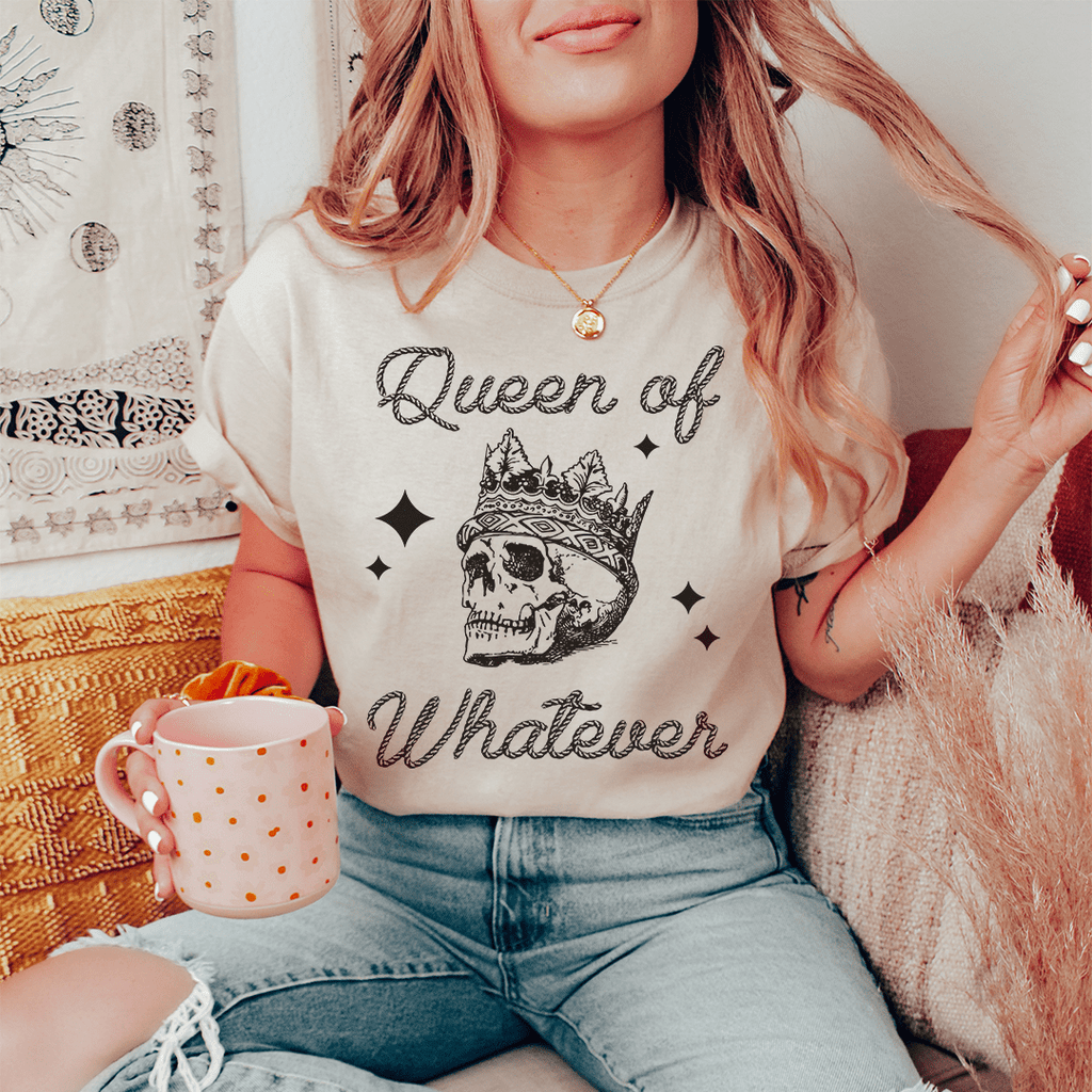 Queen Of Whatever Tee Black Heather XL