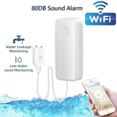 Tuya WiFi Smart Water Leak Sensor, Water Overflow Level Detector With Sound Alarm & Remote Monitoring Via App, Home Use Tuya WiFi Smart Water Leak Sensor, Water Overflow Level Detector With Sound Alarm & Remote Monitoring Via App, Home Use