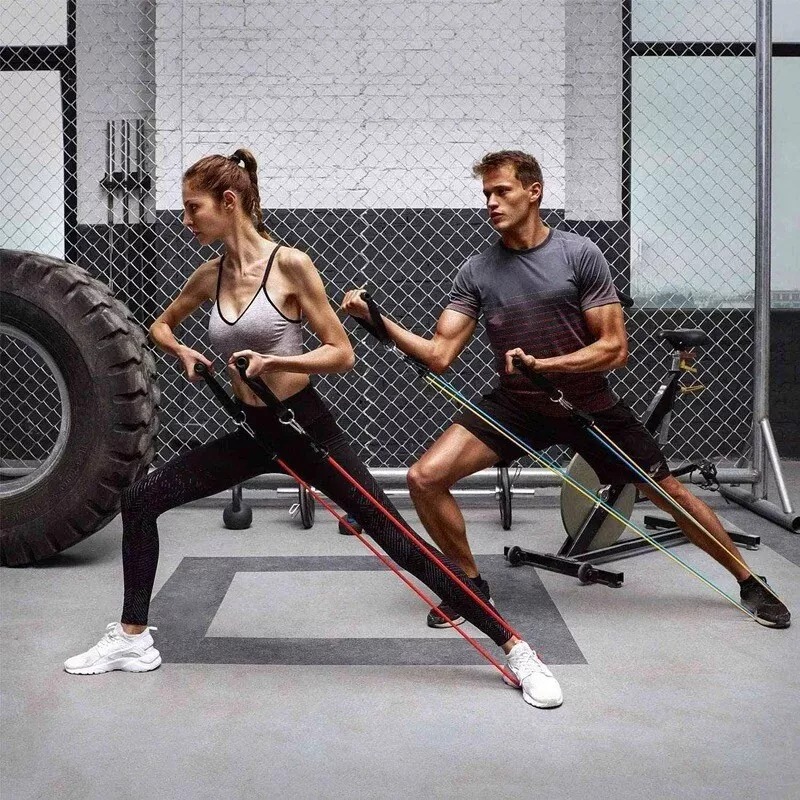11 PCS Resistance Band Set Yoga Pilates Abs Exercise Fitness Tube Workout Bands 11 PCS Resistance Band Set Yoga Pilates Abs Exercise Fitness Tube Workout Bands