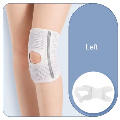 Adjustable Knee Brace, Sports Knee Pads For Men & Women, Fitness Knee Protector, Pressurized Elastic Knee Pads white Left xxl