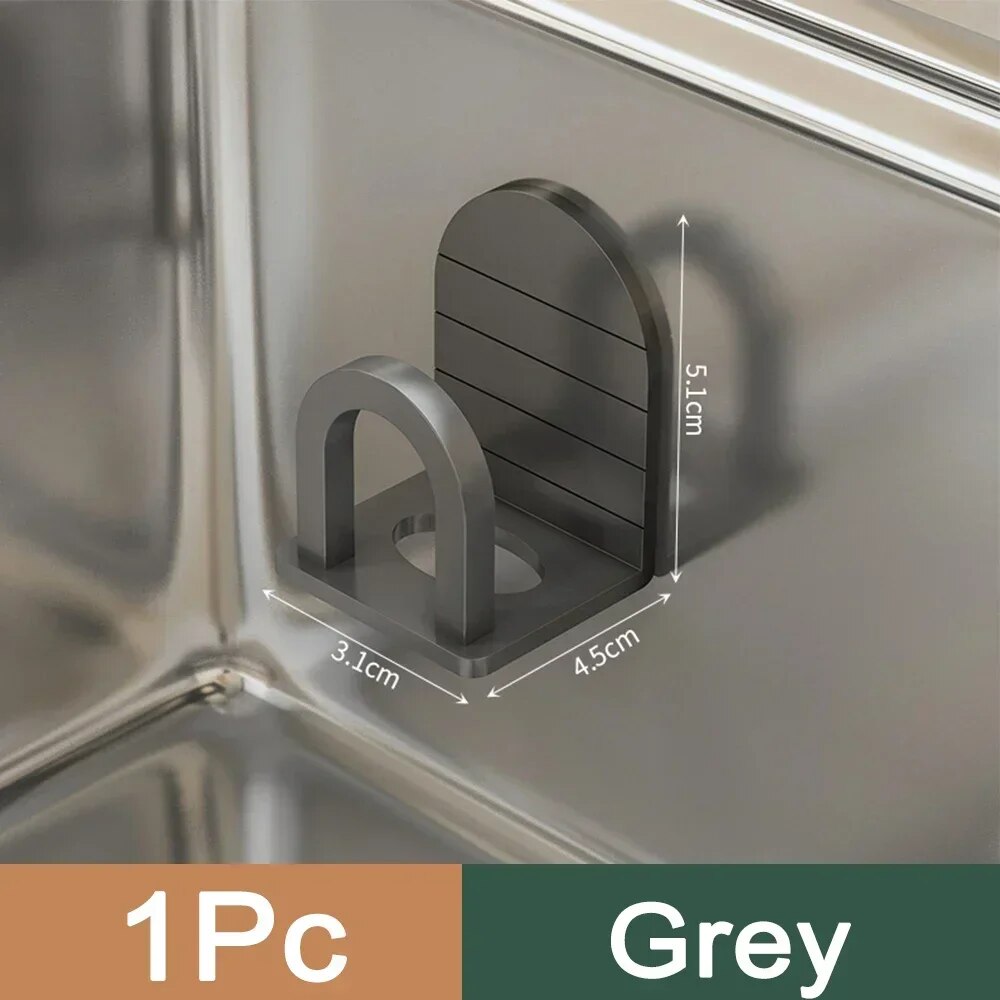 Space Alum. Sponge Holder: Rustproof, Self Adhesive, Dish Drying Rack 2