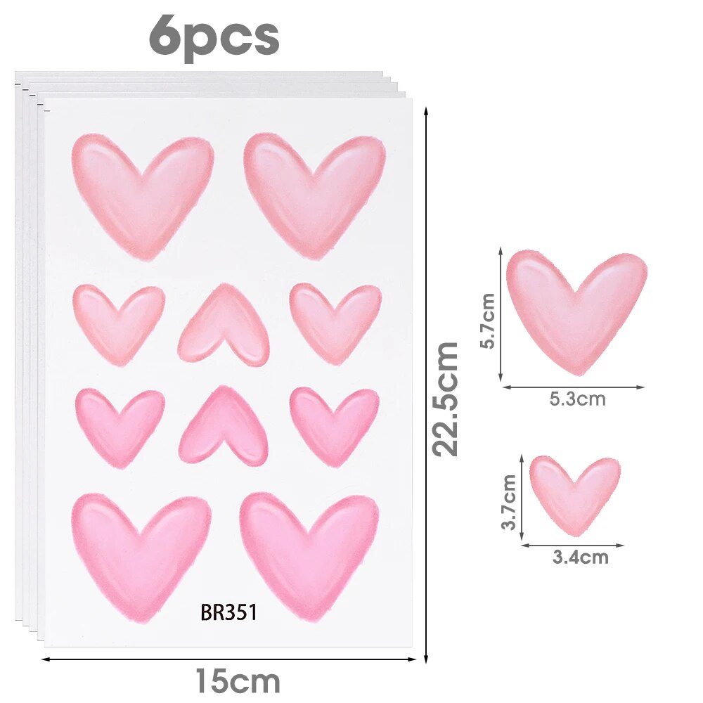 Pink Heart Wall Stickers: Big & Small Hearts Art Decals For Children's Room 1