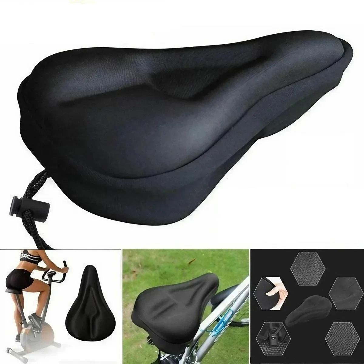 Padded Gel Bike Seat Cushion With 3D Foam Support For Mountain And Exercise Bikes red 2