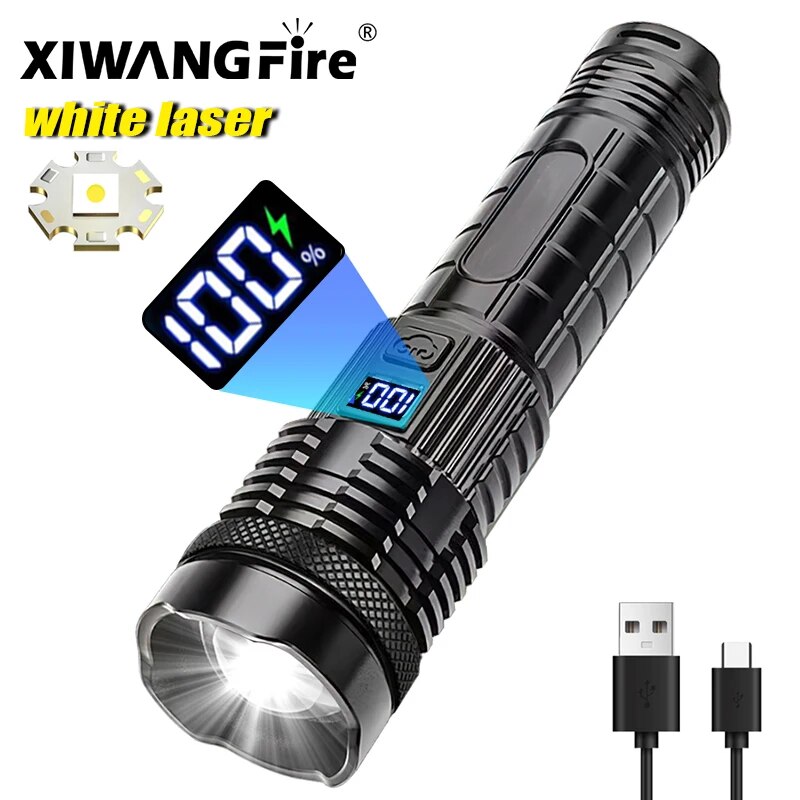 USB Rechargeable LED Flashlight | Portable Torch With Built in 18650 Battery | 5 Mode Lighting For Outdoor Emergency Cam P50