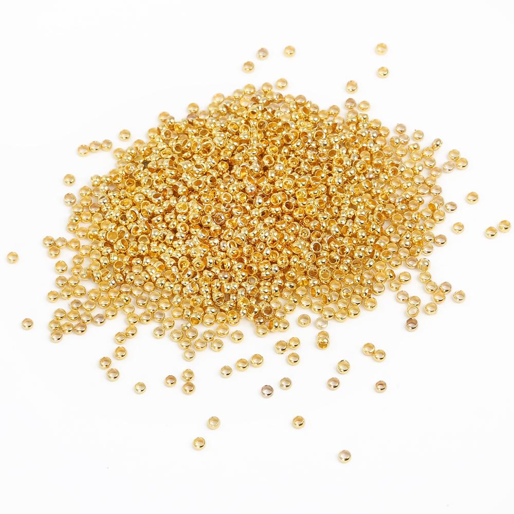 Gold, Silver, Copper Ball Crimp End Beads: 1.5 4mm Spacer For DIY Jewelry Making Earring & Necklace Supplies Gold 1.5mm 500pcs