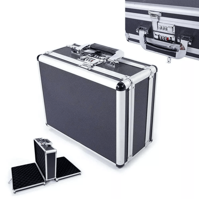 Double Sided Aluminum Pistol Gun Case Secure Handgun Carry Storage Box With Foam Inserts & Combination Locks Double Sided Aluminum Pistol Gun Case Secure Handgun Carry Storage Box With Foam Inserts & Combination Locks