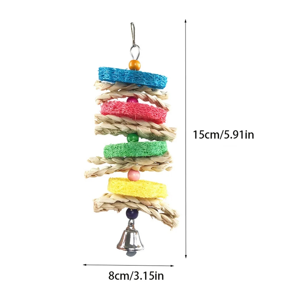 Rabbit & Hamster Chew Toy: Hanging Bells, Rattan Balls 2