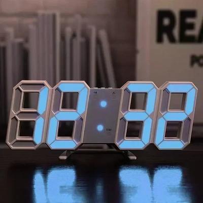 3D Digital Wall Clock: Glow Night Mode, Adjustable Electronic Watch For Home Decoration LED Clock For Living Room, Gar 7