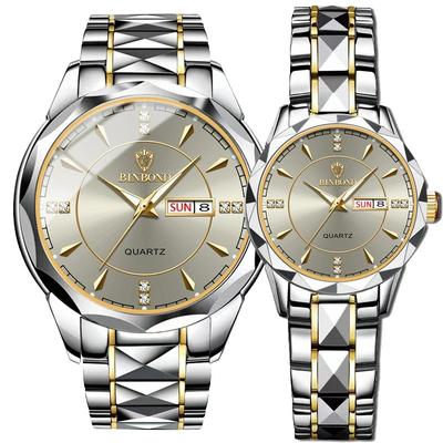 Luxury Stainless Steel Lover Watches Couple Watches For Man And Woman Valentines Day Gift Luxury Stainless Steel Lover Watches Couple Watches For Man And Woman Valentines Day Gift Gold Black