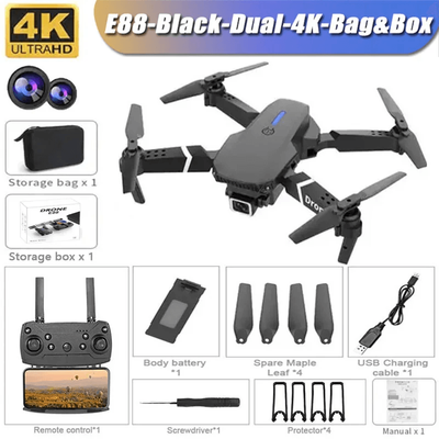 E99 Pro Drone With 6K Camera And Altitude Hold Quadcopter b dual 4k bag box