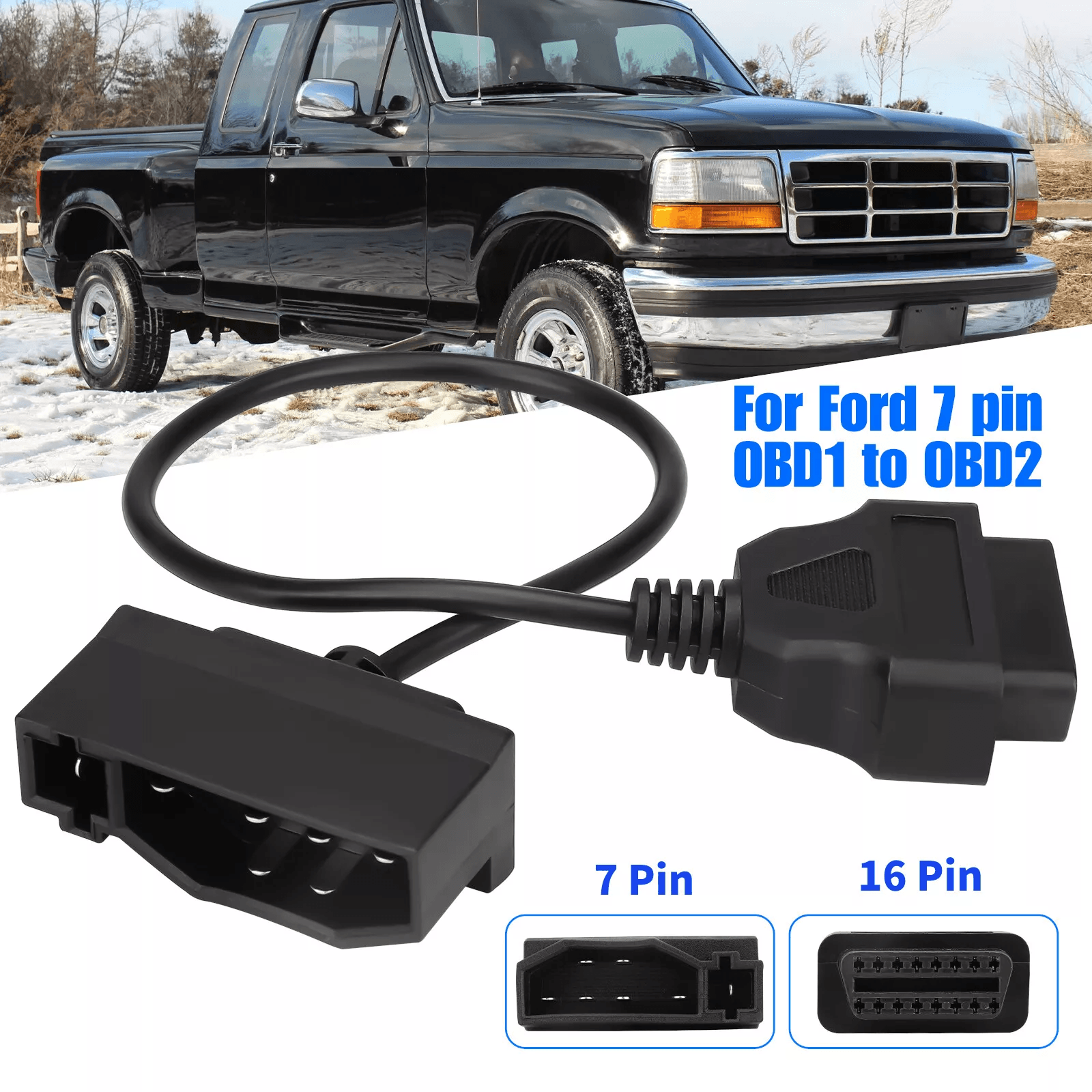 7 Pin To 16 Pin Converter Adapter Cable Code Reader Scanner For Ford 7 Pin To 16 Pin Converter Adapter Cable Code Reader Scanner For Ford