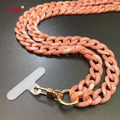 120cm Bevel Design Anti lost Phone Lanyard: Colorful Acrylic Neck Strap For Outdoor Use Portable Cell Phone Chain Acce 120cm Gray 120cm