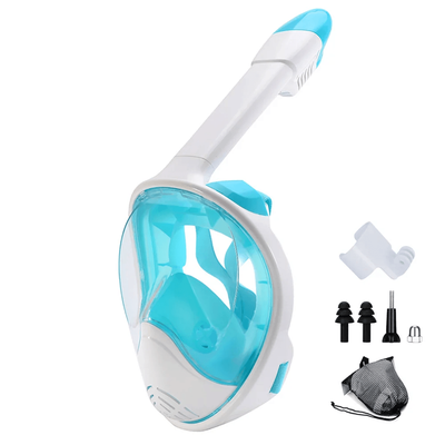 Full Face Snorkel Mask With Wide View And Camera Mount greenwhite s m