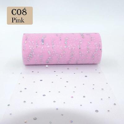 Glitter Sequin Tulle Roll 10 Yards Organza Laser Crafts Wedding Decoration White Tulle Birthday Party Supplies C10 10Y