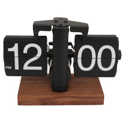 Retro Digital Flip Down Clock, Battery Operated Mechanical Timepiece For Home, Office, And Room Decor black