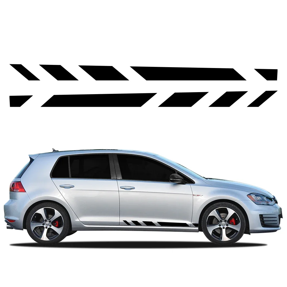 2PCS Auto Tür Seite Aufkleber Racing Stil Vinyl Aufkleber Für Volkswagen VW Golf 8 7 5 4 6 GTI MK8 MK7 MK5 MK6 MK4 Auto Zubehör Image