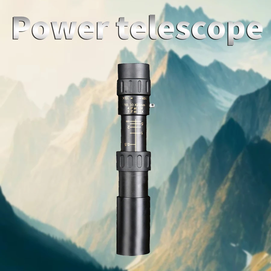 Tragbares Teleskop-Monokular, 10–30 x 25, hoher Zoom, Bak4-Prisma, IPX4 wasserdicht, für Camping, Reisen, Jagd, Wandern, Konzert, Outdoor Image