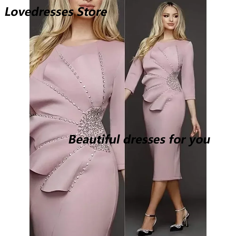 Maßgeschneiderte Luxus-Damen-Abendkleider, O-Ausschnitt, knielang, gerade, elegant, Abschlussball, Party, Gala, besondere Anlässe, Hochzeit, individuelle Größe