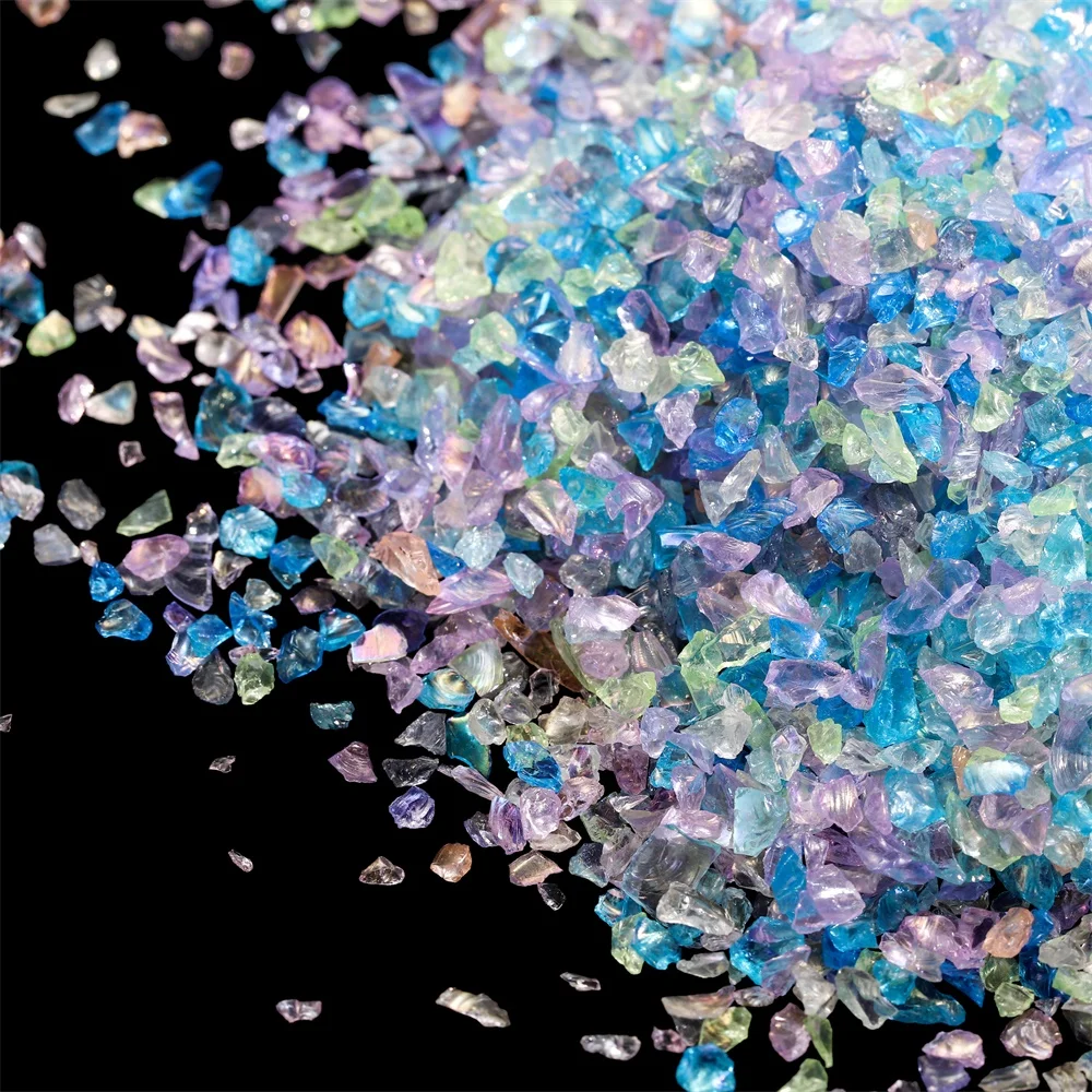20/50g Glas Zerkleinert Stein Unregelmäßigkeit Kristall Kies Füllung Für DIY Epoxidharz Form Füllstoff Handwerk Dekorative Nail art Füllstoff Image