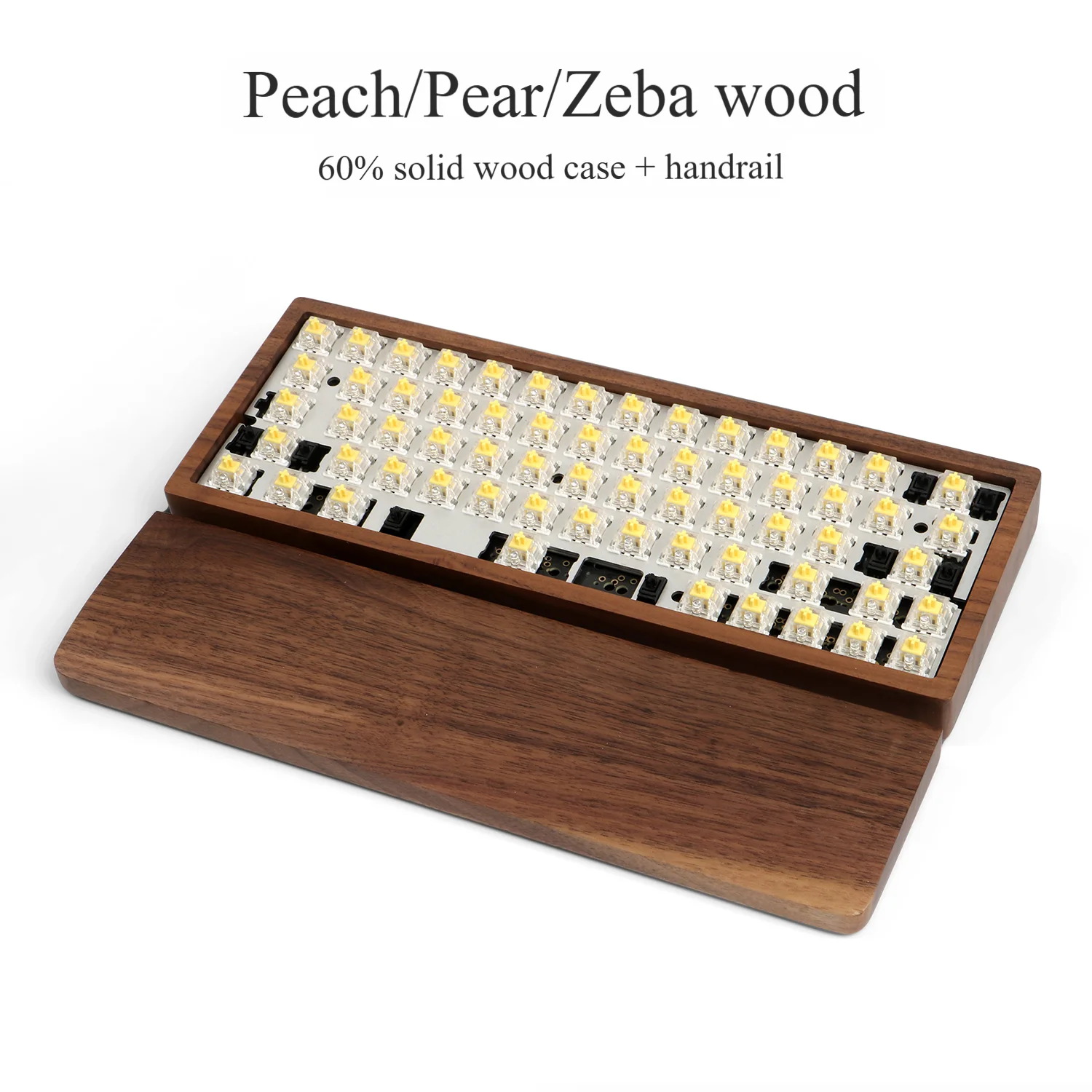 Holzkiste Walnuss Palisander Zebra Holz mit Holz Handgelenk hohe Qualität für gh60 xd64 Poker 2 60 % Image