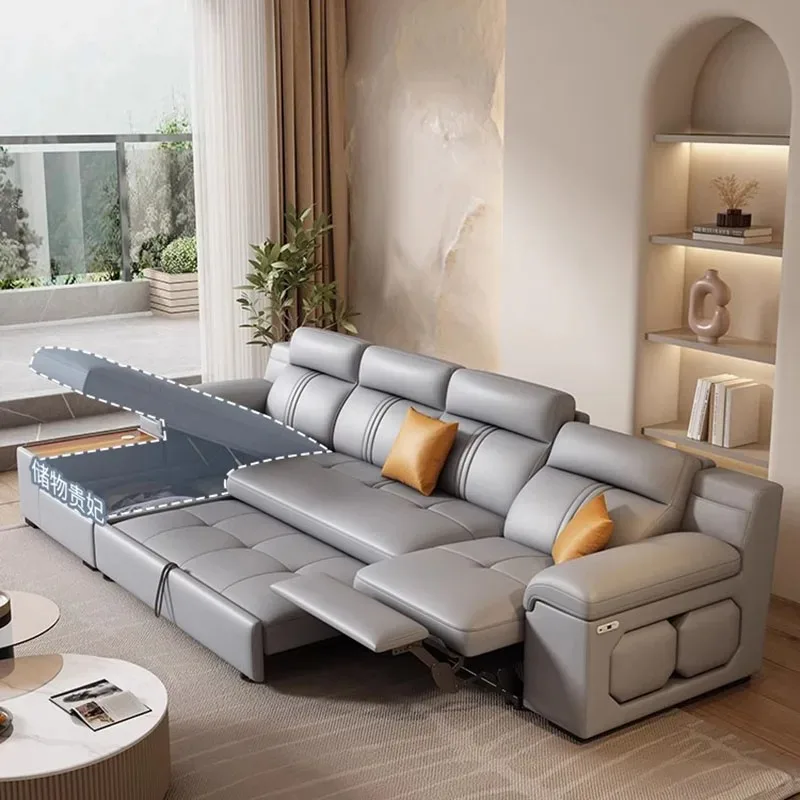 Balkon Beige Wohnzimmer Sofas Füllstoff Design Luxus Loveseat Elektrische Sofa Entspannen Einzigartige Show Nordic Muebles Salon Möbel Image