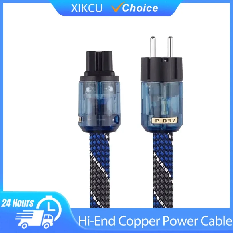 Hochwertiges Hi-End-Kupfer-Stromkabel, HiFi-OCC-Audiokabel, EU/US-Series-Anschluss, Verstärkerfilter, 1 m, 1,5 m Netzkabel Image
