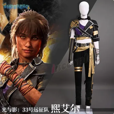 Clair Obscur: Expedition 33 Sciel Cosplay Kostüm Top Taille Tasche Hals Zubehör Handschuhe Requisite Set Halloween neue Männer Frauen Uniform Image