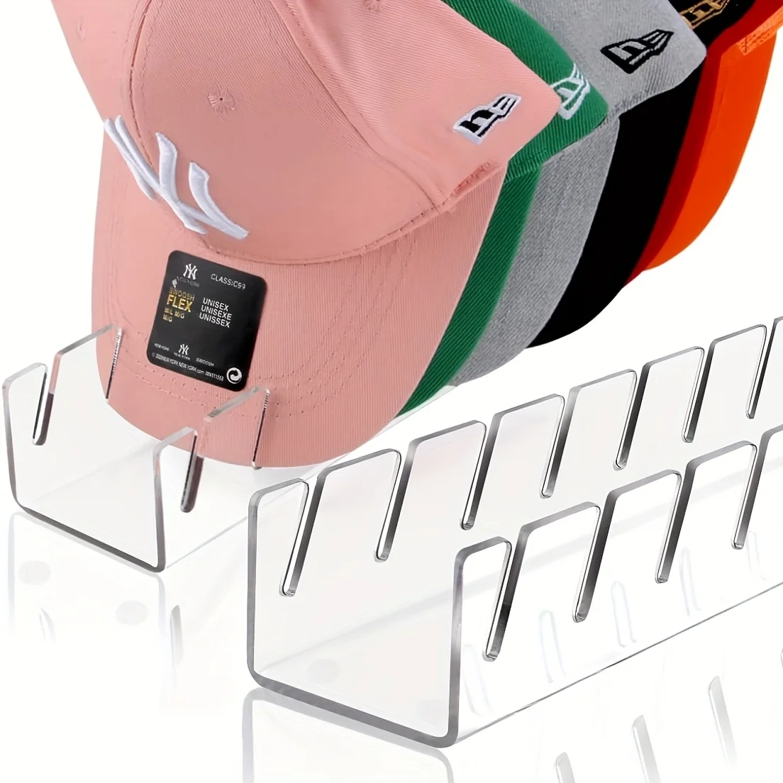 Hutständer für Baseballkappen, Display und Organizer, nicht installierender Acryl-Huthalter für 14 Baseballkappen für Schlafzimmer, Schrank