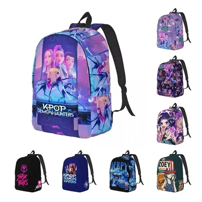 Huntrix Zoey Rumi Mira Rucksack für Männer und Frauen, cooler High-School-Business-Tagesrucksack, KPop Demon Hunters Laptop-Umhängetasche