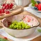 8.25inch Japanese Ceramic Double Ear Soup Bowl Salad Pasta Fruit Bowl Soup Bowl Household Microwave Oven Tableware