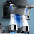 24m3/26m3 Cappa da cucina a doppia aspirazione lato superiore Set da cucina per cucina a gas Cucina di casa Grande aspirazione 7 Tipo Cappa da cucina Due set