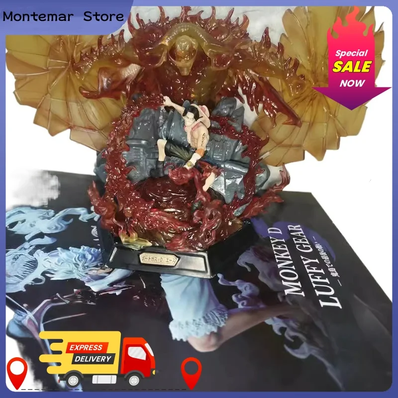 One Piece Figur Weißer Bart Portgas D Ace Gk Handgemachte modische Anime Puppe Statue Dekoration Modell Spielzeug Geschenk Image