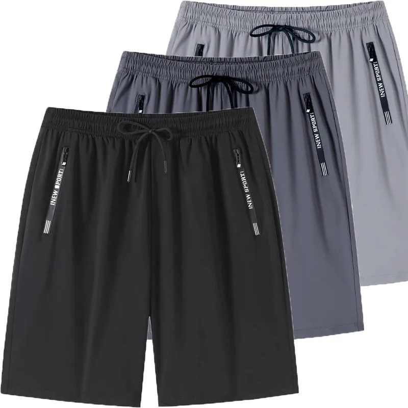 Quick Dry Shorts Männer Sommer Dünne Kurze Hosen Laufsport Bottom Gym Fitness Strand Zipper Tasche Lose Kurze Jogginghose Männer Image