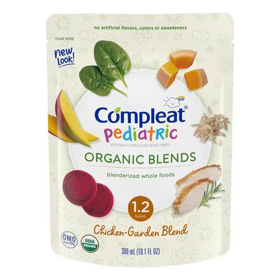 Compleat Pediatric Organic Blends Pediatric Oral Supplement Chicken-Garden Flavor 10.1 oz. Pouch Liquid Organic Food Allergies (1092421_EA) 1/EA Compl