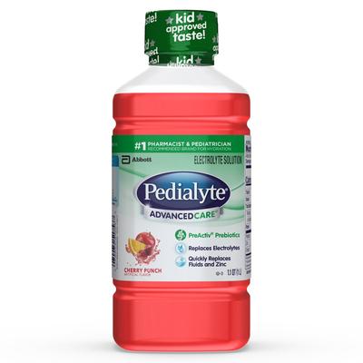 Pedialyte AdvancedCare Oral Electrolyte Solution Cherry Punch Flavor 33.8 oz. Electrolyte (1028259_EA) 1/EA Pedialyte® AdvancedCare™ Electrolytes
