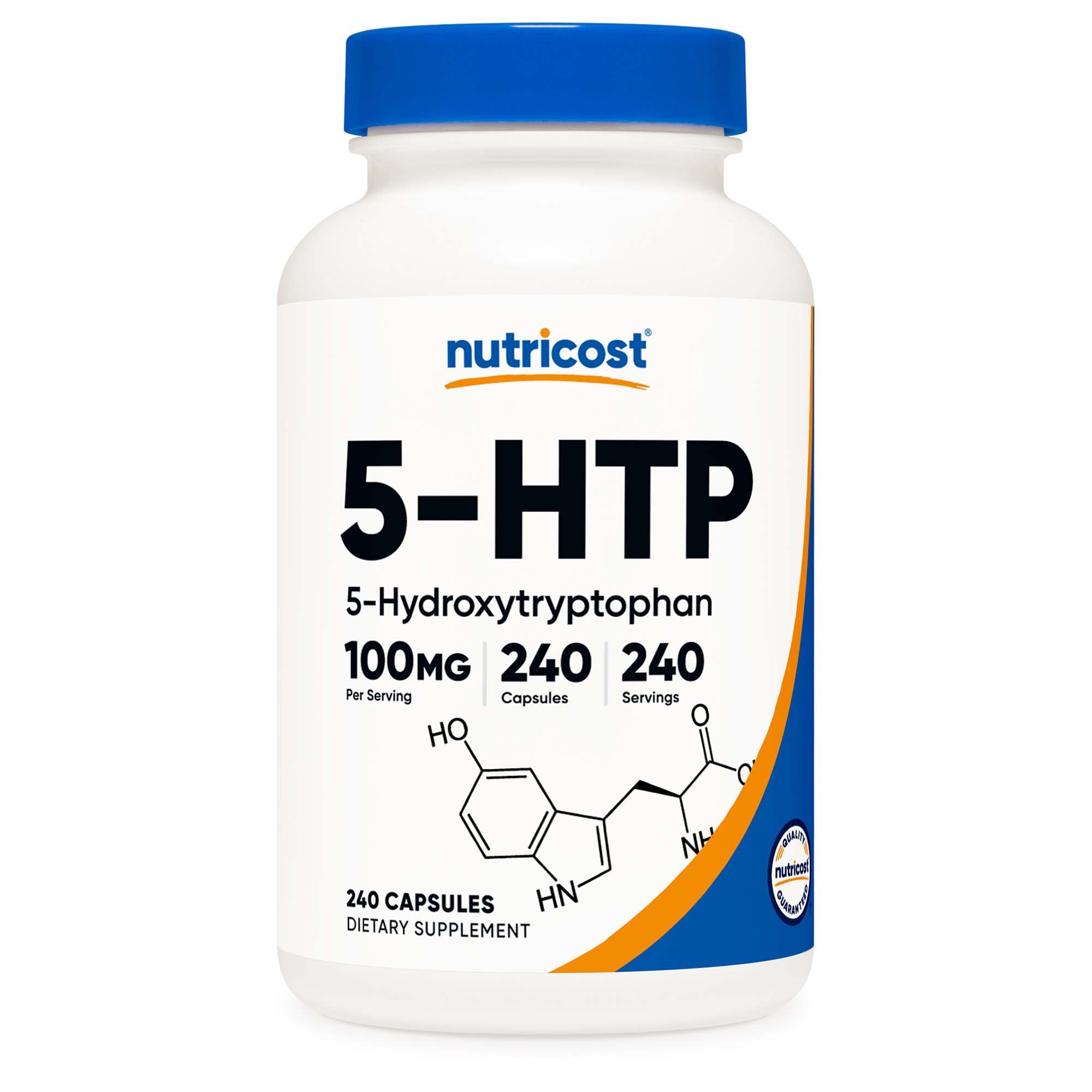 nutricost 5-HTP Dietary Supplement 5-Hydroxytrptophan 100 mg Strength Capsule 240 Per Bottle (1270260_BT) 1/BT nutricost® 5-HTP Vitamin Supplements