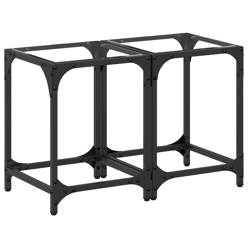 vidaXL Couchtische mit Glasplatte 2 Stk. Transparent 30x30x40 cm Stahl Image