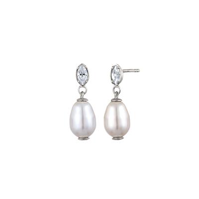 Elli Ohrstecker Synthetische Perle Weiß 925 Sterling Silber silberfarben Damen Image