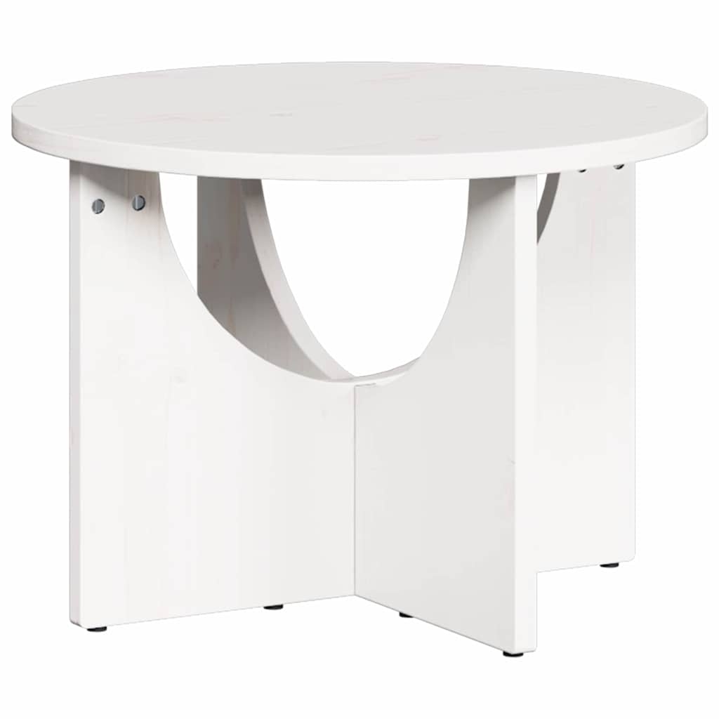 vidaXL Couchtisch Weiß 50 x 50 x 35 cm Massivholz Kiefer Image