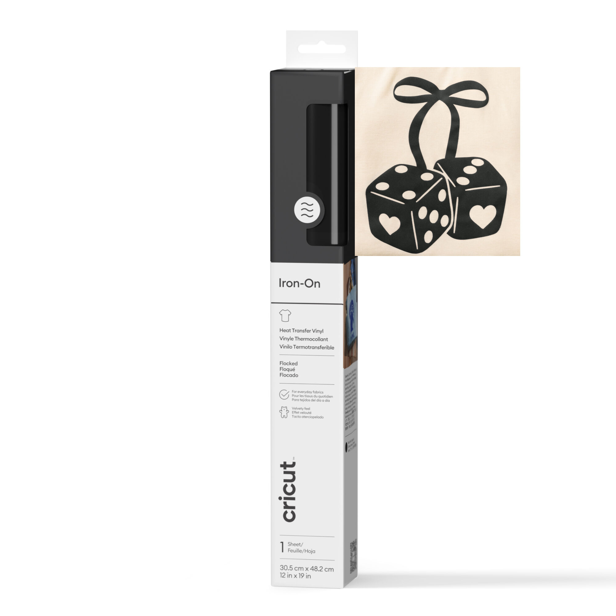 Cricut Flocked Iron-On (12 in x 19 in) | Black - CricutÂ®