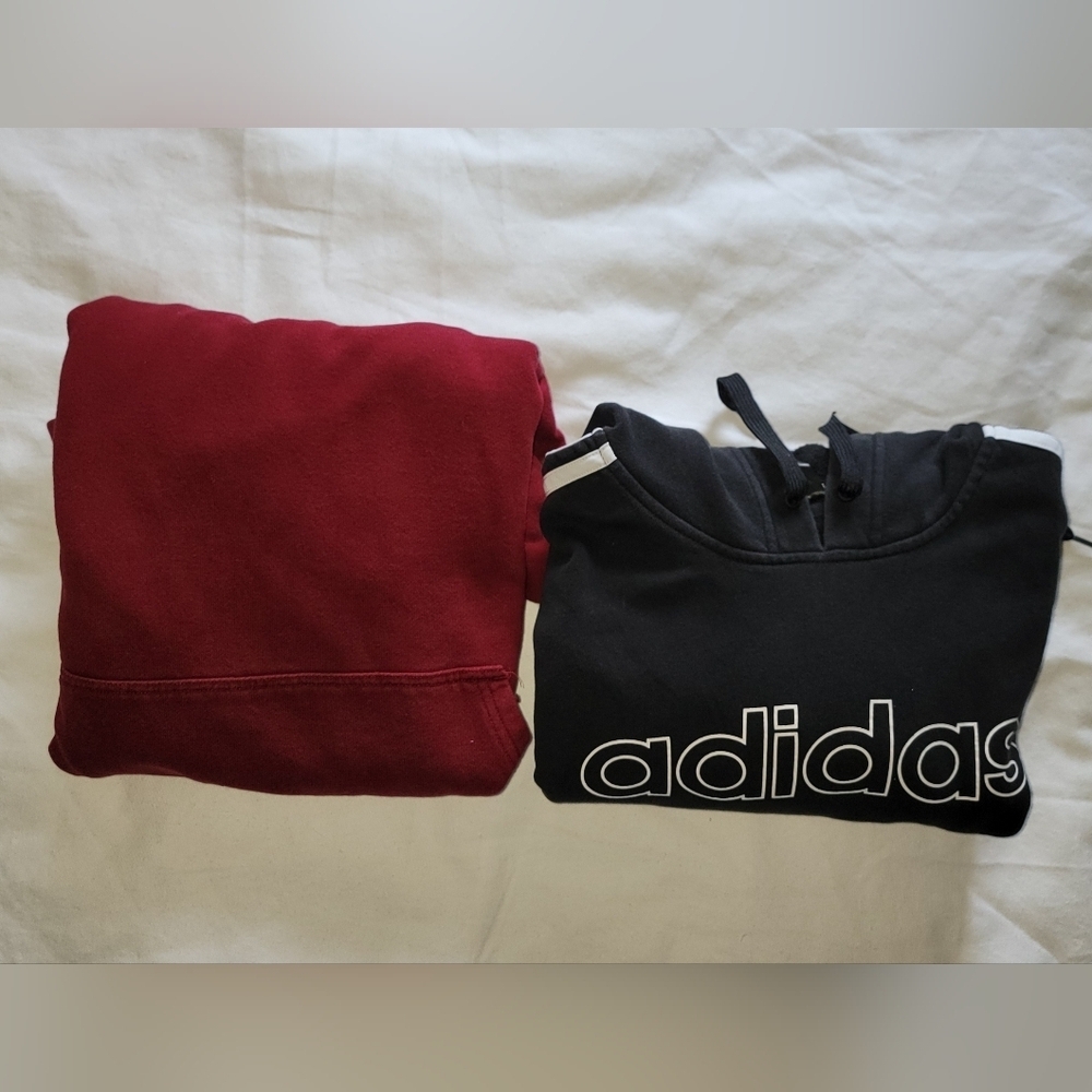 Adidas Sweaters | Adidas Hoodie Bundle | Color: Black/Red | Size: M