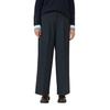 Bundfaltenhose S.OLIVER, Damen, Gr. 44, N-Gr, blau (navy), Web, Obermaterial: 70% Polyester, 26% Viskose, 4% Elasthan, meliert, casual, normal lang, Hosen, im Nadelstreifen-Look