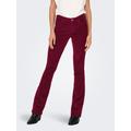 Cordhose ONLY "ONLMARY – Flared Cordhose mit Stretchkomfort", Damen, Gr. 36, Länge 32, rot (cabernet), Cord, Obermaterial: 98% Baumwolle, 2% Elasthan, unifarben, modisch, slim fit normal, Hosen, slim fit, modisch, Cord, Baumwollmischung