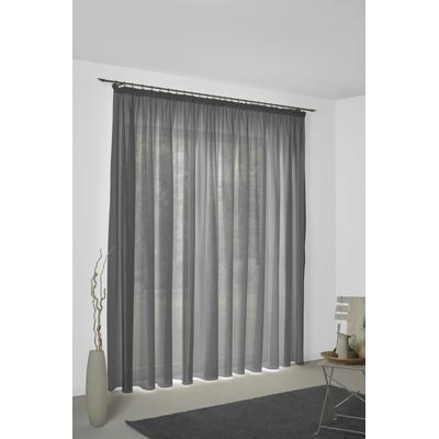 Vorhang WIRTH "Sunday", grau (dunkelgrau), B:142cm H:275cm, Baumwolle, Polyester, Gardinen, nach Maß Image