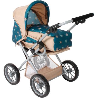 Kombi-Puppenwagen CHIC2000 "Leni", sternchen beige, Puppenwagen, KinderB:37cm H:68cm T:64cm, Metall, Kunststoff, Stoff, mit herausnehmbarer Tragetasche, B:37cm H:68cm T:64cm