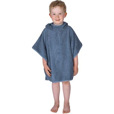 Badeponcho WÖRNER "Uni", blau (dunkelblau), L:60cm, Frottier, Hausmäntel, Kapuze, maschinenwaschbar, trocknergeeignet Image