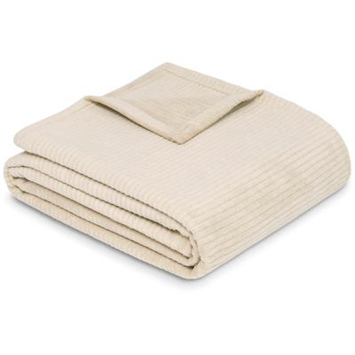 Wohndecke IBENA "Wohndecke Cordoba", beige (natur), B:150cm L:200cm, Baumwolle, Polyacryl, Polyester, Wohndecken, Mit trendiger Cord-Struktur Image
