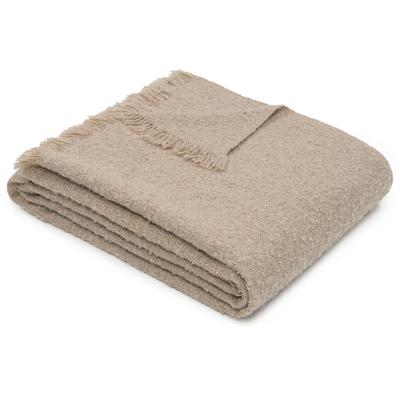Wohndecke S.OLIVER "s.Oliver Boucle Decke", beige, B:140cm L:210cm, Wohndecken, mit stilvollen Fransen Image