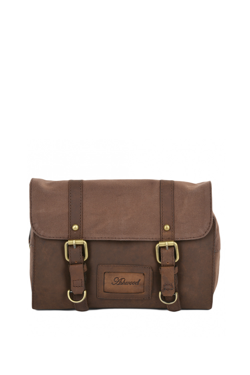 Ashwood Leather Mens Real & Canvas Hanging Toiletry Bag - Mocha - One Size | Ashwood Leather Sale | Discount Designer Brands